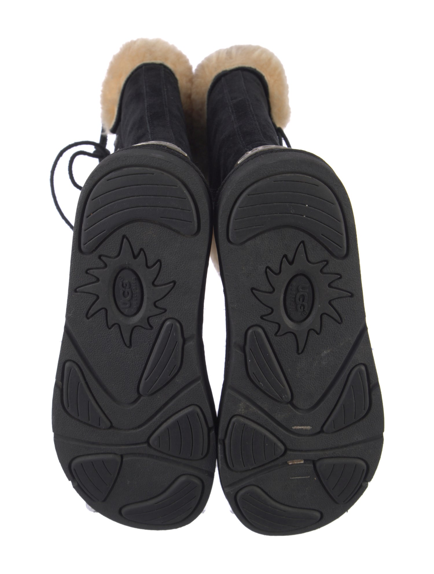 UGG Suede Fur Trim Boots